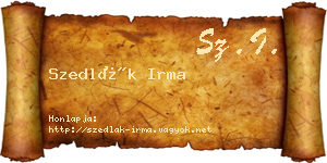 Szedlák Irma névjegykártya